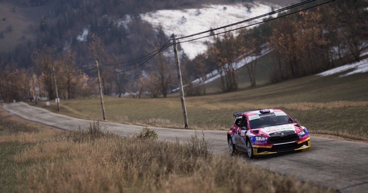 Assetto Corsa Rally — a Škoda Fabia rally car on a Monte Carlo stage